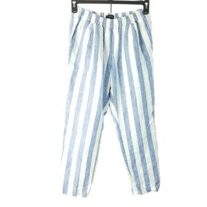J. Crew Ankle Pants Linen Stripe